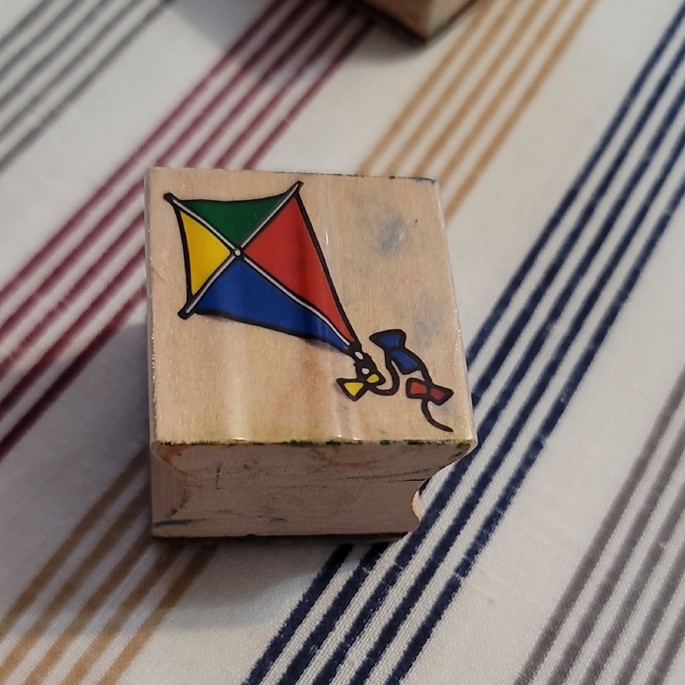 Colorful Kite Wooden Stamp